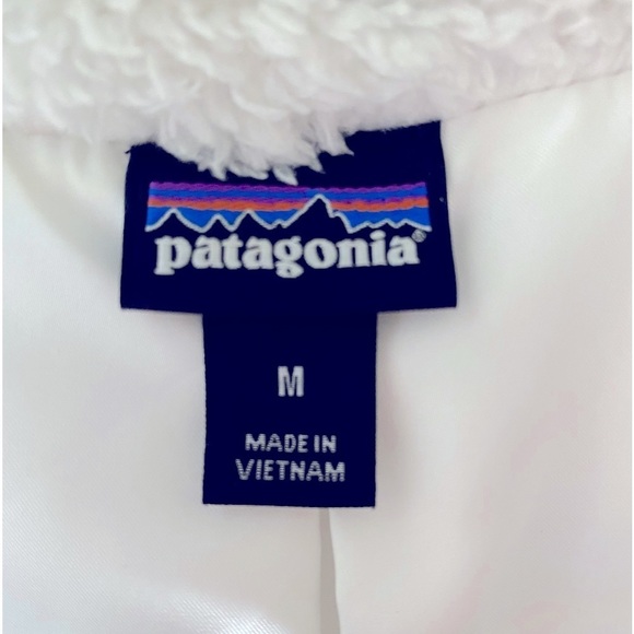 Patagonia Sz M Los Gatos Fleece Vest White Sherpa Sleeveless - Picture 4 of 6